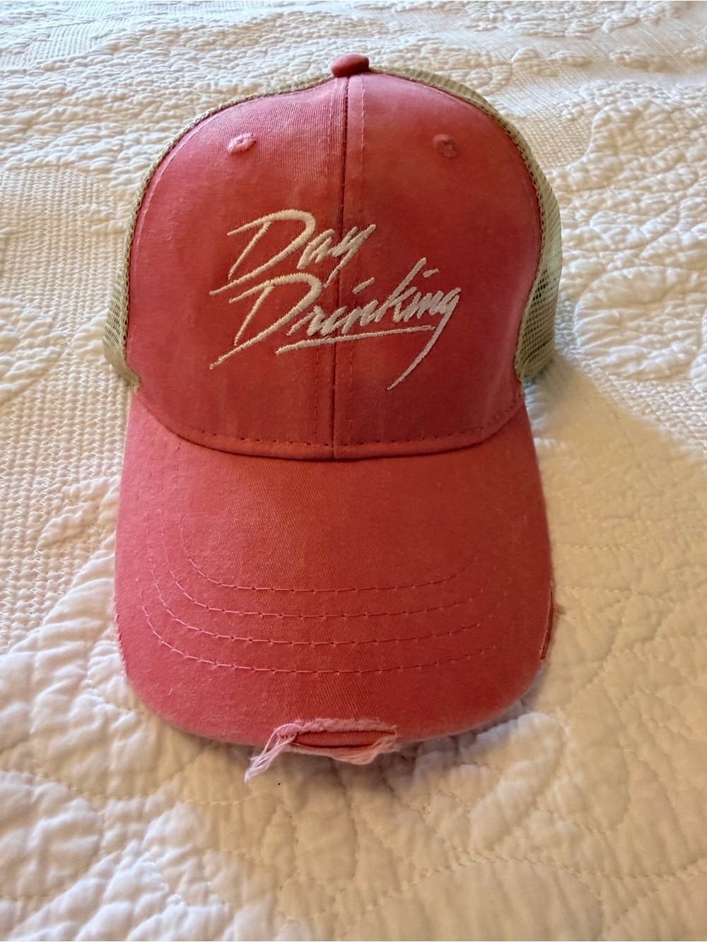 Day Drinking Coral Mesh-Back Cap